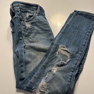 Abercrombie & Fitch Simone high rise ankle distressed jeans